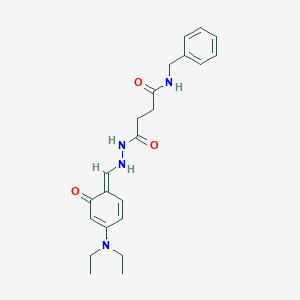 molecular formula C22H28N4O3 B323031 N-benzyl-4-[2-[(E)-[4-(diethylamino)-6-oxocyclohexa-2,4-dien-1-ylidene]methyl]hydrazinyl]-4-oxobutanamide 