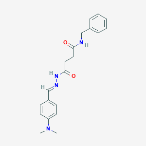 molecular formula C20H24N4O2 B323035 N-benzyl-4-{2-[4-(dimethylamino)benzylidene]hydrazino}-4-oxobutanamide 