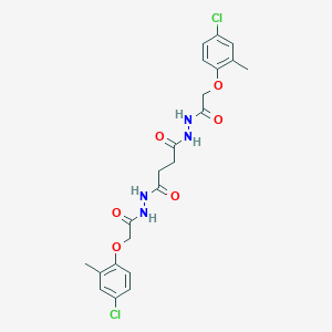 molecular formula C22H24Cl2N4O6 B323036 N'~1~,N'~4~-bis[(4-chloro-2-methylphenoxy)acetyl]butanedihydrazide 
