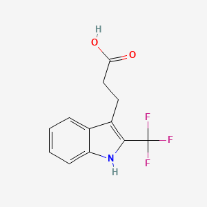 molecular formula C12H10F3NO2 B3230409 1H-Indole-3-propanoic acid, 2-(trifluoromethyl)- CAS No. 1303974-41-5