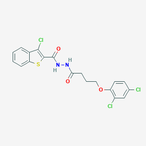 molecular formula C19H15Cl3N2O3S B323041 3-chloro-N'-[4-(2,4-dichlorophenoxy)butanoyl]-1-benzothiophene-2-carbohydrazide 