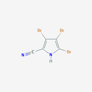 molecular formula C5HBr3N2 B3230440 3,4,5-三溴-1H-吡咯-2-腈 CAS No. 130511-67-0