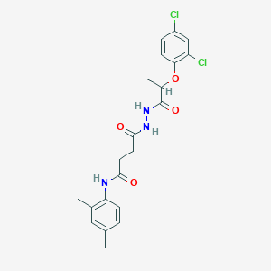 molecular formula C21H23Cl2N3O4 B323045 4-{2-[2-(2,4-dichlorophenoxy)propanoyl]hydrazino}-N-(2,4-dimethylphenyl)-4-oxobutanamide 