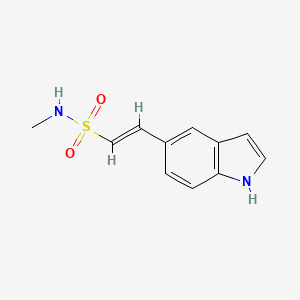 molecular formula C11H12N2O2S B3230468 2-(1H-吲哚-5-基)-N-甲基乙烯磺酰胺 CAS No. 1305334-90-0