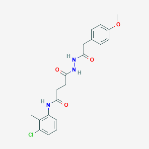molecular formula C20H22ClN3O4 B323047 N-(3-chloro-2-methylphenyl)-4-{2-[(4-methoxyphenyl)acetyl]hydrazino}-4-oxobutanamide 