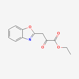 molecular formula C12H11NO4 B3230476 Ethyl 3-(benzo[d]oxazol-2-yl)-2-oxopropanoate CAS No. 13054-44-9
