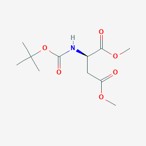 molecular formula C11H19NO6 B3230519 (R)-Dimethyl 2-(tert-butoxycarbonylamino)succinate CAS No. 130622-08-1