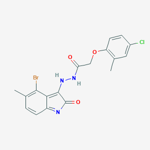 molecular formula C18H15BrClN3O3 B323052 N'-(4-bromo-5-methyl-2-oxoindol-3-yl)-2-(4-chloro-2-methylphenoxy)acetohydrazide 