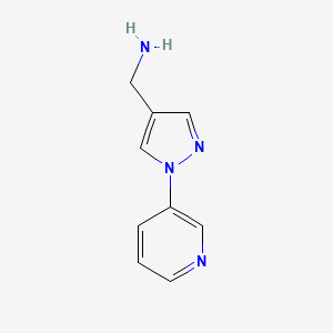 molecular formula C9H10N4 B3230525 [1-(pyridin-3-yl)-1H-pyrazol-4-yl]methanamine CAS No. 1306603-36-0