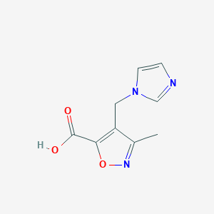 molecular formula C9H9N3O3 B3230533 4-(1H-imidazol-1-ylmethyl)-3-methyl-1,2-oxazole-5-carboxylic acid CAS No. 1306738-75-9