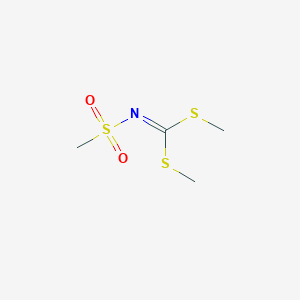 molecular formula C4H9NO2S3 B3230537 N-[双(甲硫基)亚甲基]甲磺酰胺 CAS No. 13068-10-5