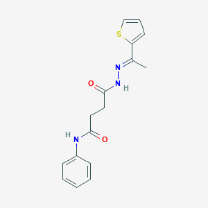 molecular formula C16H17N3O2S B323067 4-oxo-N-phenyl-4-[2-(1-thien-2-ylethylidene)hydrazino]butanamide 