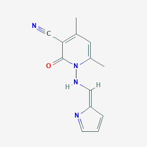 molecular formula C13H12N4O B323070 4,6-dimethyl-2-oxo-1-[[(Z)-pyrrol-2-ylidenemethyl]amino]pyridine-3-carbonitrile 