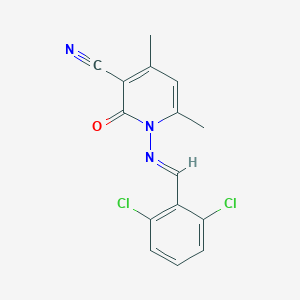 molecular formula C15H11Cl2N3O B323072 1-[(2,6-Dichlorobenzylidene)amino]-4,6-dimethyl-2-oxo-1,2-dihydropyridine-3-carbonitrile 