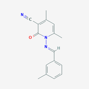 molecular formula C16H15N3O B323073 4,6-Dimethyl-1-[(3-methylbenzylidene)amino]-2-oxo-1,2-dihydropyridine-3-carbonitrile 