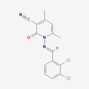 molecular formula C15H11Cl2N3O B323074 1-[(2,3-Dichlorobenzylidene)amino]-4,6-dimethyl-2-oxo-1,2-dihydropyridine-3-carbonitrile 