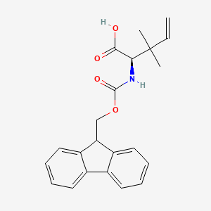 molecular formula C22H23NO4 B3230758 (R)-Fmoc-2-amino-3,3-dimethyl-pent-4-enoic acid CAS No. 1310680-35-3