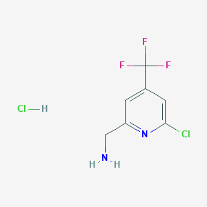 molecular formula C7H7Cl2F3N2 B3230803 (6-Chloro-4-(trifluoromethyl)pyridin-2-yl)methanamine hydrochloride CAS No. 1311279-14-7