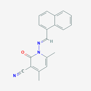 molecular formula C19H15N3O B323083 4,6-Dimethyl-1-[(1-naphthylmethylene)amino]-2-oxo-1,2-dihydropyridine-3-carbonitrile 