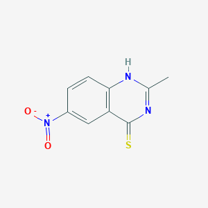 molecular formula C9H7N3O2S B3230831 2-methyl-6-nitro-1H-quinazoline-4-thione CAS No. 13116-84-2