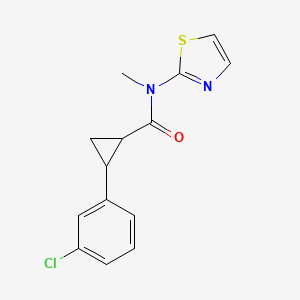 molecular formula C14H13ClN2OS B3230838 2-(3-chlorophenyl)-N-methyl-N-(1,3-thiazol-2-yl)cyclopropane-1-carboxamide CAS No. 1311684-23-7