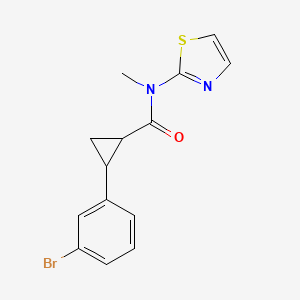 molecular formula C14H13BrN2OS B3230857 2-(3-bromophenyl)-N-methyl-N-(1,3-thiazol-2-yl)cyclopropane-1-carboxamide CAS No. 1311870-36-6