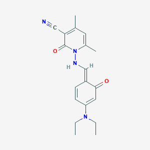 molecular formula C19H22N4O2 B323087 1-[[(E)-[4-(diethylamino)-6-oxocyclohexa-2,4-dien-1-ylidene]methyl]amino]-4,6-dimethyl-2-oxopyridine-3-carbonitrile 