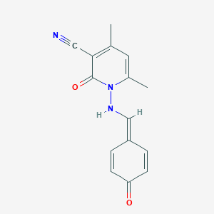 molecular formula C15H13N3O2 B323089 4,6-dimethyl-2-oxo-1-[(4-oxocyclohexa-2,5-dien-1-ylidene)methylamino]pyridine-3-carbonitrile 