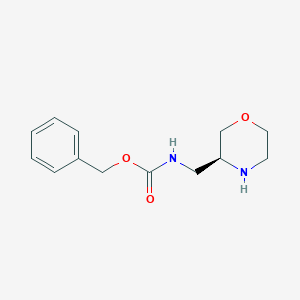 molecular formula C13H18N2O3 B3230891 (S)-Benzyl (morpholin-3-ylmethyl)carbamate hydrochloride CAS No. 1312161-63-9