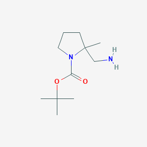 molecular formula C11H22N2O2 B3230899 Tert-butyl 2-(aminomethyl)-2-methylpyrrolidine-1-carboxylate CAS No. 1312454-79-7