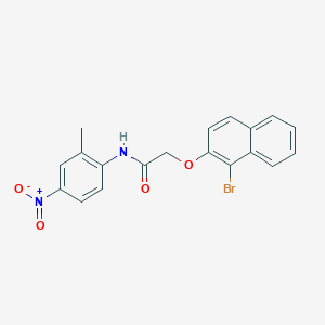 molecular formula C19H15BrN2O4 B323090 2-[(1-bromo-2-naphthyl)oxy]-N-{4-nitro-2-methylphenyl}acetamide 
