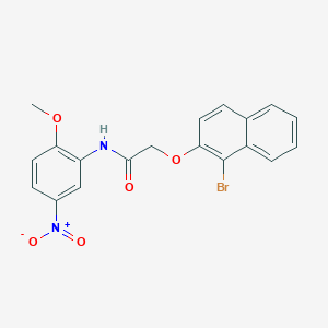 molecular formula C19H15BrN2O5 B323091 2-[(1-bromo-2-naphthyl)oxy]-N-{5-nitro-2-methoxyphenyl}acetamide 