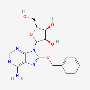 molecular formula C17H19N5O5 B3230928 (2R,3R,4S,5R)-2-(6-amino-8-phenylmethoxypurin-9-yl)-5-(hydroxymethyl)oxolane-3,4-diol CAS No. 131265-29-7