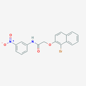 molecular formula C18H13BrN2O4 B323094 2-[(1-bromo-2-naphthyl)oxy]-N-{3-nitrophenyl}acetamide 