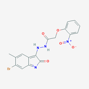 molecular formula C17H13BrN4O5 B323095 N'-(6-bromo-5-methyl-2-oxoindol-3-yl)-2-(2-nitrophenoxy)acetohydrazide 