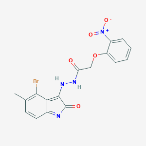 molecular formula C17H13BrN4O5 B323096 N'-(4-bromo-5-methyl-2-oxoindol-3-yl)-2-(2-nitrophenoxy)acetohydrazide 