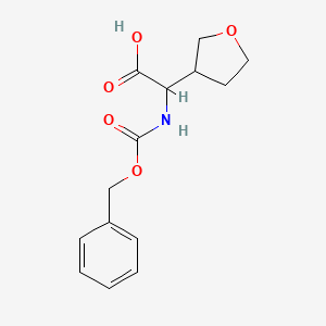 molecular formula C14H17NO5 B3230983 2-(((Benzyloxy)carbonyl)amino)-2-(tetrahydrofuran-3-yl)acetic acid CAS No. 1313033-25-8
