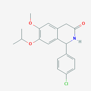 molecular formula C19H20ClNO3 B3231004 1-(4-Chlorophenyl)-7-isopropoxy-6-methoxy-1,2-dihydroisoquinolin-3(4H)-one CAS No. 1313366-29-8