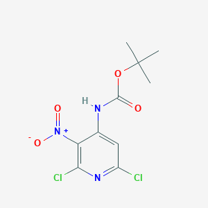 molecular formula C10H11Cl2N3O4 B3231012 叔丁基(2,6-二氯-3-硝基吡啶-4-基)氨基甲酸酯 CAS No. 1313726-52-1