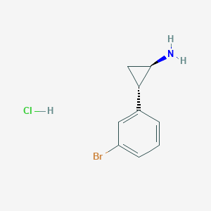 molecular formula C9H11BrClN B3231053 2-(3-bromophenyl)cyclopropanamine HCl CAS No. 1314324-03-2