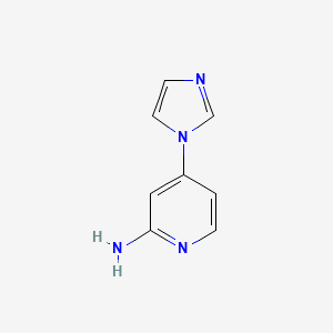 molecular formula C8H8N4 B3231070 4-(1H-Imidazol-1-yl)pyridin-2-amine CAS No. 1314355-38-8