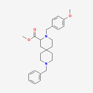 molecular formula C26H34N2O3 B3231086 Methyl 9-benzyl-3-(4-methoxybenzyl)-3,9-diazaspiro[5.5]undecane-2-carboxylate CAS No. 1314388-32-3