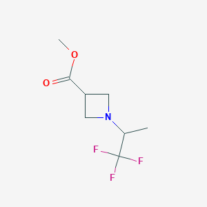 molecular formula C8H12F3NO2 B3231098 3-Azetidinecarboxylic acid, 1-(2,2,2-trifluoro-1-methylethyl)-, methyl ester CAS No. 1314398-36-1