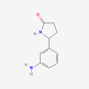 molecular formula C10H12N2O B3231113 5-(3-Aminophenyl)pyrrolidin-2-one CAS No. 1314735-19-7