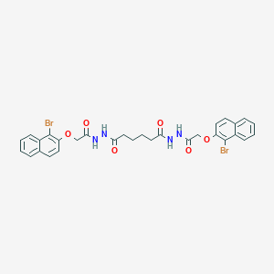 molecular formula C30H28Br2N4O6 B323112 N'~1~,N'~6~-bis{[(1-bromonaphthalen-2-yl)oxy]acetyl}hexanedihydrazide 