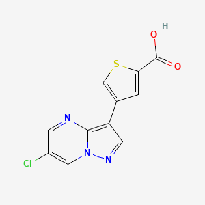 molecular formula C11H6ClN3O2S B3231135 4-(6-Chloropyrazolo[1,5-a]pyrimidin-3-yl)thiophene-2-carboxylic acid CAS No. 1314894-01-3