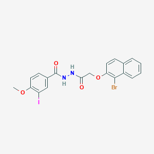 molecular formula C20H16BrIN2O4 B323114 N'-{[(1-bromo-2-naphthyl)oxy]acetyl}-3-iodo-4-methoxybenzohydrazide 