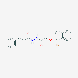 molecular formula C21H19BrN2O3 B323117 N'-{[(1-bromonaphthalen-2-yl)oxy]acetyl}-3-phenylpropanehydrazide 