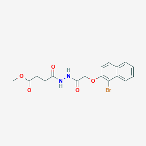 molecular formula C17H17BrN2O5 B323119 Methyl 4-(2-{[(1-bromo-2-naphthyl)oxy]acetyl}hydrazino)-4-oxobutanoate 