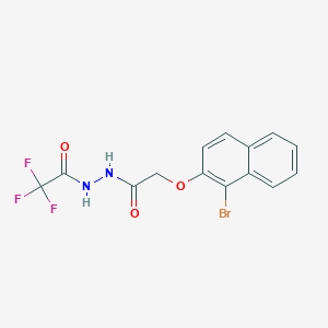 molecular formula C14H10BrF3N2O3 B323120 N'-{[(1-bromo-2-naphthyl)oxy]acetyl}-2,2,2-trifluoroacetohydrazide 